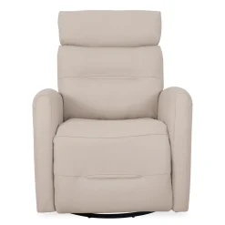 Fauteuil inclinable électrique en cuir véritable - beige