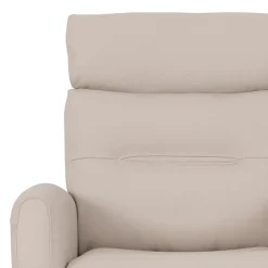 Fauteuil inclinable électrique en cuir véritable - beige