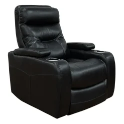 Fauteuil inclinable électrique avec rangement, porte-gobelets et éclairage DEL - noir