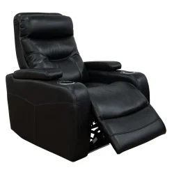 Fauteuil inclinable électrique avec rangement, porte-gobelets et éclairage DEL - noir