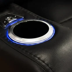 Fauteuil inclinable électrique avec rangement, porte-gobelets et éclairage DEL - noir