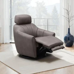 Fauteuil inclinable pivotant électrique avec système audio intégré - gris