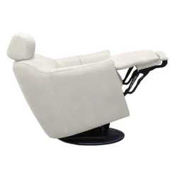 Fauteuil inclinable pivotant électrique en cuir avec système audio intégré - beige