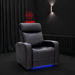 Fauteuil électrique inclinable et système audio intégré - noir