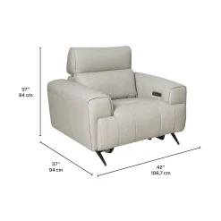 Fauteuil électrique inclinable en cuir véritable
