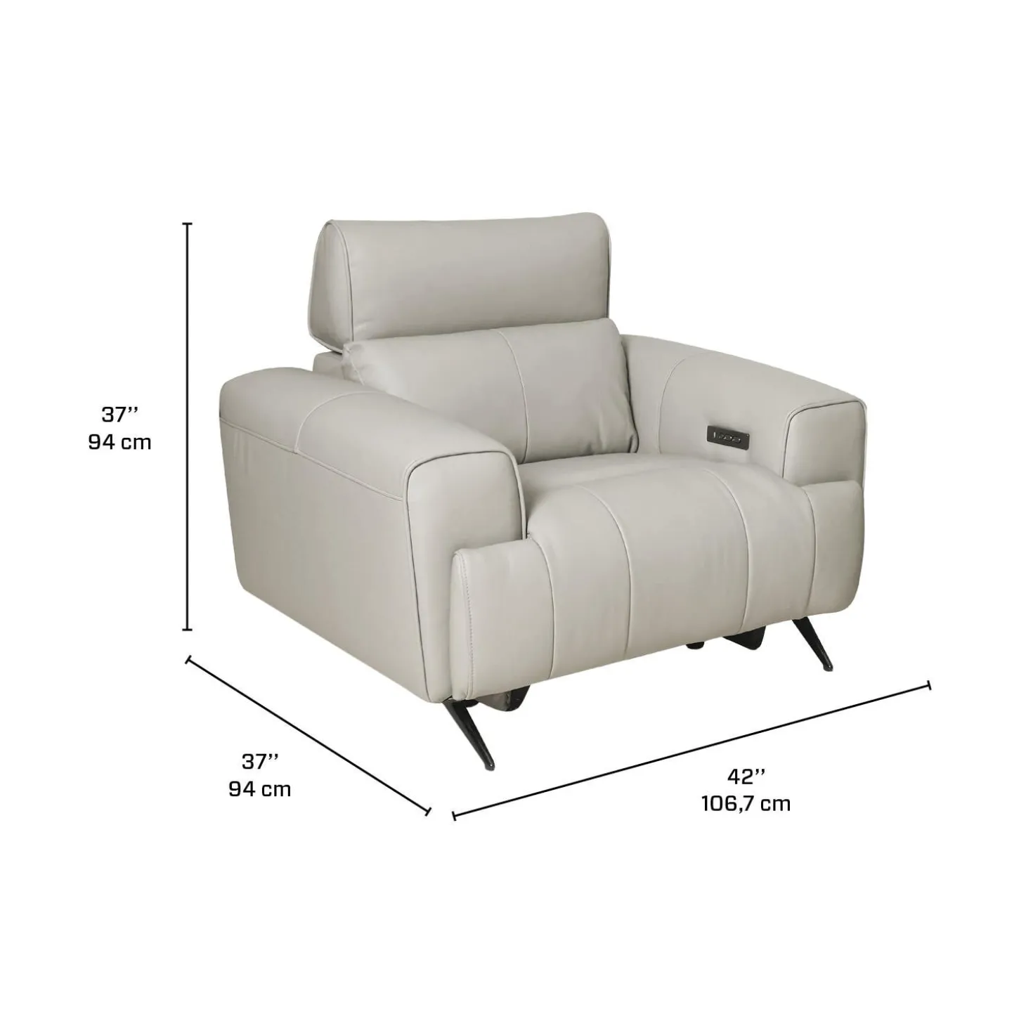 Fauteuil électrique inclinable en cuir véritable