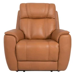 Fauteuil électrique inclinable en cuir véritable avec appui-tête ajustable