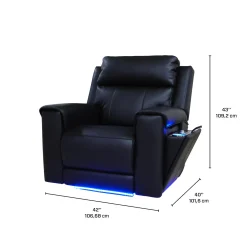 Fauteuil électrique inclinable avec massage, chaleur et console rétractable avec système de son intégré