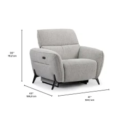 Fauteuil électrique inclinable avec appui-tête ajustable - tissu