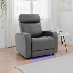 Fauteuil électrique inclinable et système audio intégré - gris