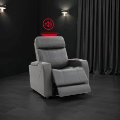 Fauteuil électrique inclinable et système audio intégré - gris