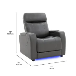 Fauteuil électrique inclinable et système audio intégré - gris