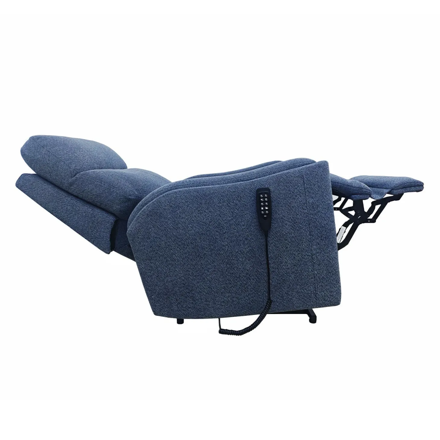 Fauteuil lève-personne inclinable électrique avec massage, chaleur et appui-tête ajustable - bleu