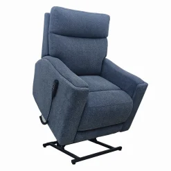 Fauteuil lève-personne inclinable électrique avec massage, chaleur et appui-tête ajustable - bleu