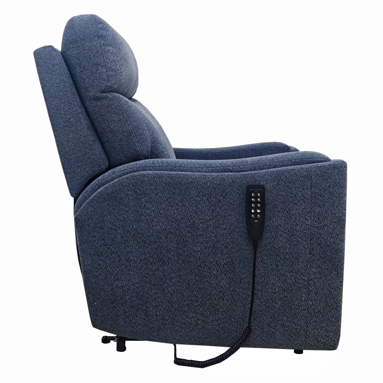 Fauteuil lève-personne inclinable électrique avec massage, chaleur et appui-tête ajustable - bleu
