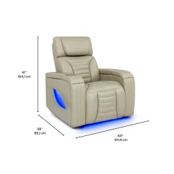 Fauteuil modulaire électrique inclinable avec massage, chaleur et porte-gobelets rétractables