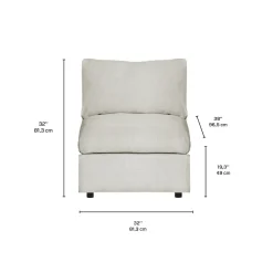 Fauteuil modulaire sans bras - beige