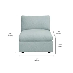 Fauteuil modulaire sans bras - gris