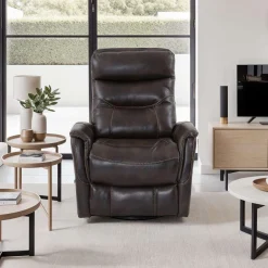 Fauteuil pivotant inclinable en cuir