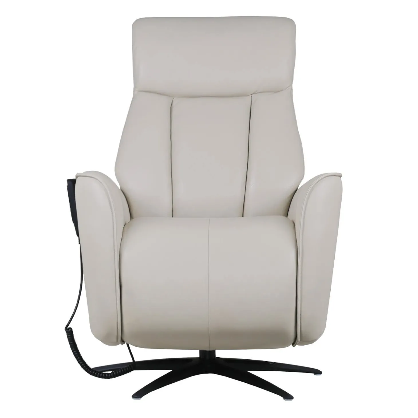 Fauteuil tout cuir électrique inclinable et pivotant 4 moteurs avec massage, haut-parleurs intégrés et lumières LED