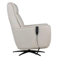 Fauteuil tout cuir électrique inclinable et pivotant 4 moteurs avec massage, haut-parleurs intégrés et lumières LED