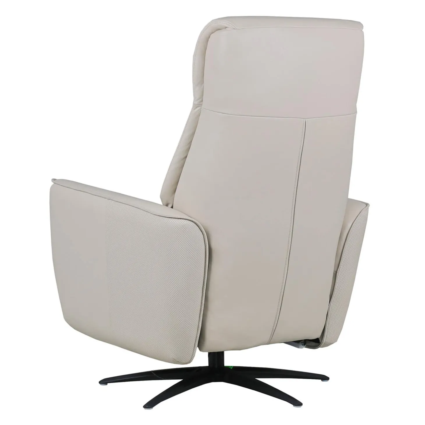 Fauteuil tout cuir électrique inclinable et pivotant 4 moteurs avec massage, haut-parleurs intégrés et lumières LED