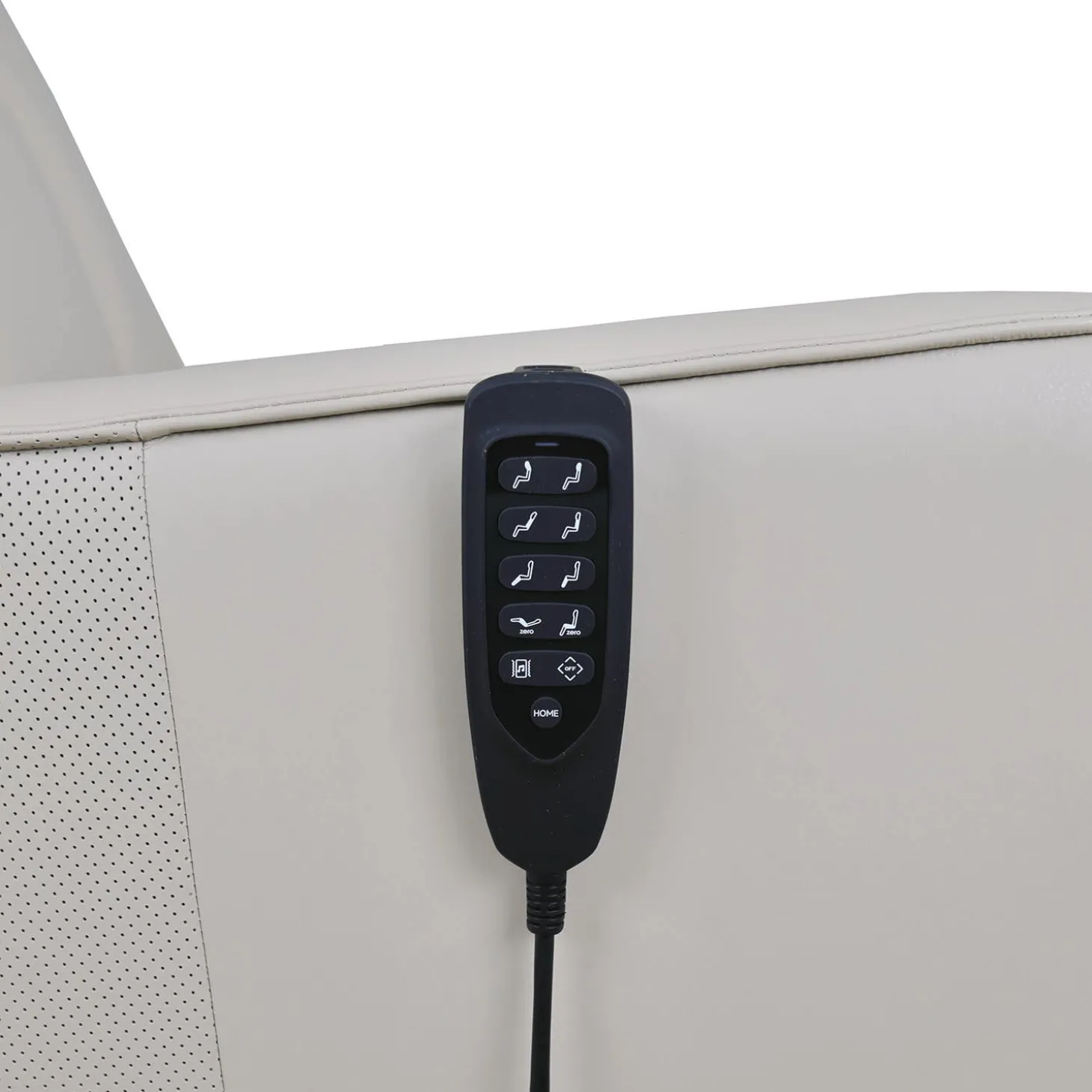 Fauteuil tout cuir électrique inclinable et pivotant 4 moteurs avec massage, haut-parleurs intégrés et lumières LED