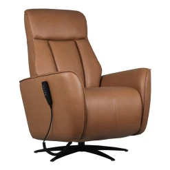 Fauteuil tout cuir électrique inclinable et pivotant 4 moteurs avec massage, haut-parleurs intégrés et lumières LED