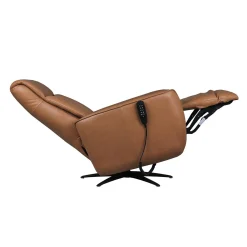 Fauteuil tout cuir électrique inclinable et pivotant 4 moteurs avec massage, haut-parleurs intégrés et lumières LED