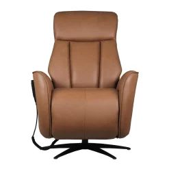 Fauteuil tout cuir électrique inclinable et pivotant 4 moteurs avec massage, haut-parleurs intégrés et lumières LED