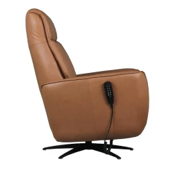 Fauteuil tout cuir électrique inclinable et pivotant 4 moteurs avec massage, haut-parleurs intégrés et lumières LED