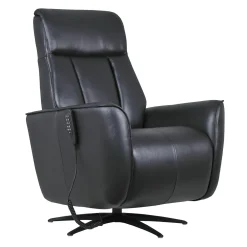 Fauteuil tout cuir électrique inclinable et pivotant 4 moteurs avec massage, haut-parleurs intégrés et lumières LED
