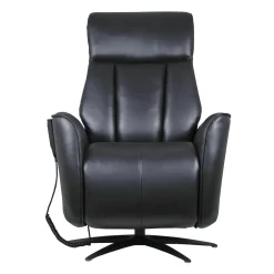 Fauteuil tout cuir électrique inclinable et pivotant 4 moteurs avec massage, haut-parleurs intégrés et lumières LED
