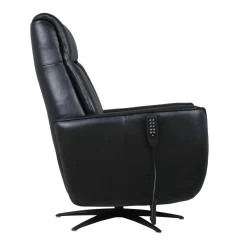 Fauteuil tout cuir électrique inclinable et pivotant 4 moteurs avec massage, haut-parleurs intégrés et lumières LED