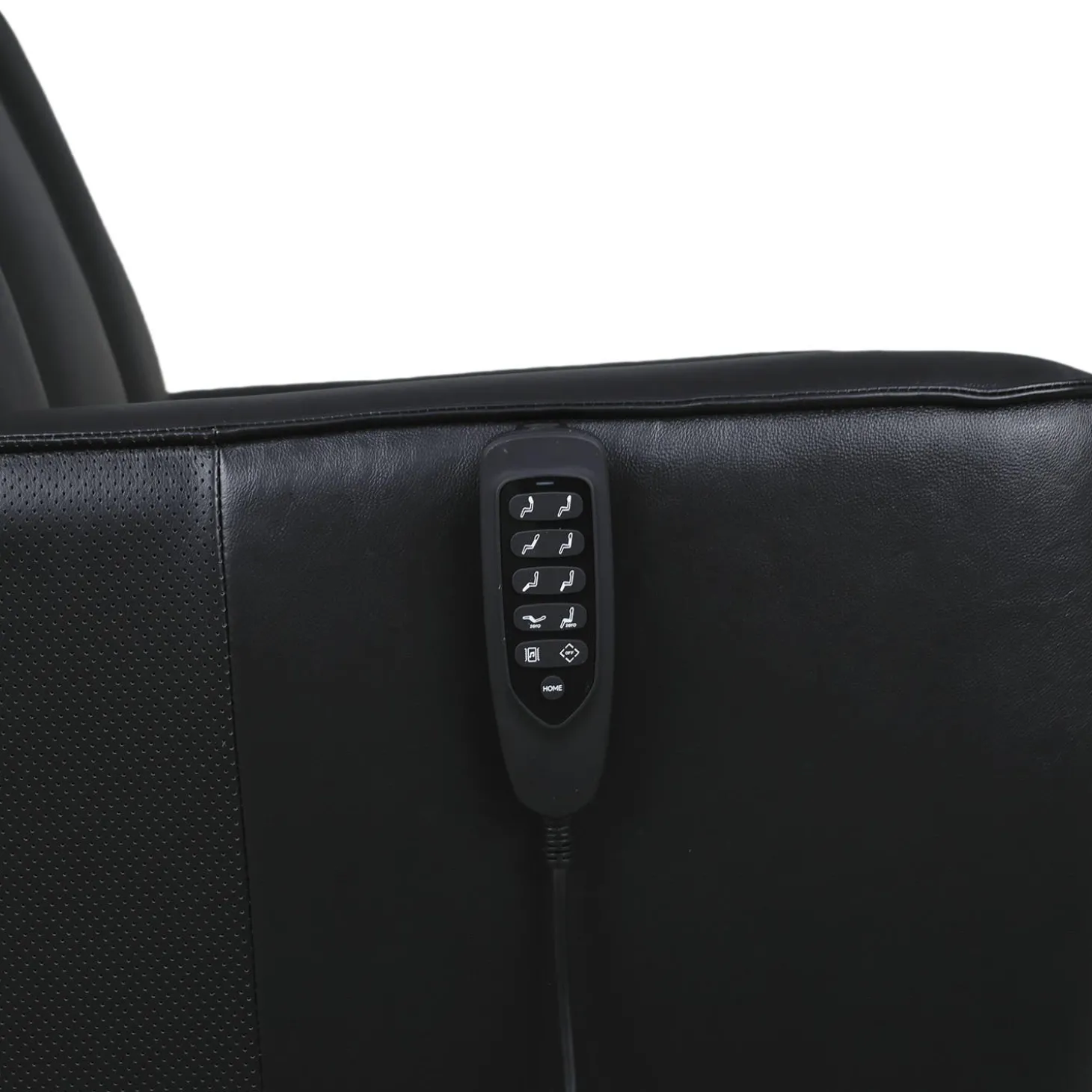 Fauteuil tout cuir électrique inclinable et pivotant 4 moteurs avec massage, haut-parleurs intégrés et lumières LED