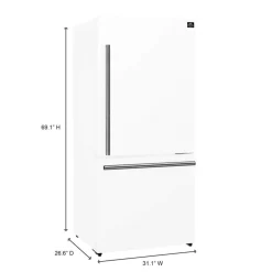 FORNO Réfrigerateur 17,2 pi3 31 po Blanc Congélateur en bas - FFFFD1785-31