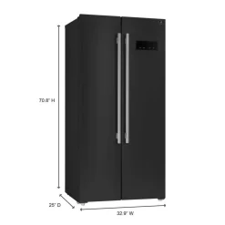 FORNO Réfrigérateur 15,6 pi3 33 po Noir Côte à côte - FFRBI1805-33