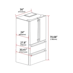 FORNO Réfrigérateur 19,2 pi3 36 po Noir Portes françaises - FFRBI1820-36