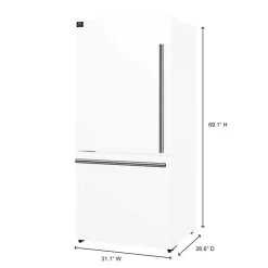 FORNO Réfrigérateur 17,2 pi3 31 po Blanc Congélateur en bas - FFFFD1786-31
