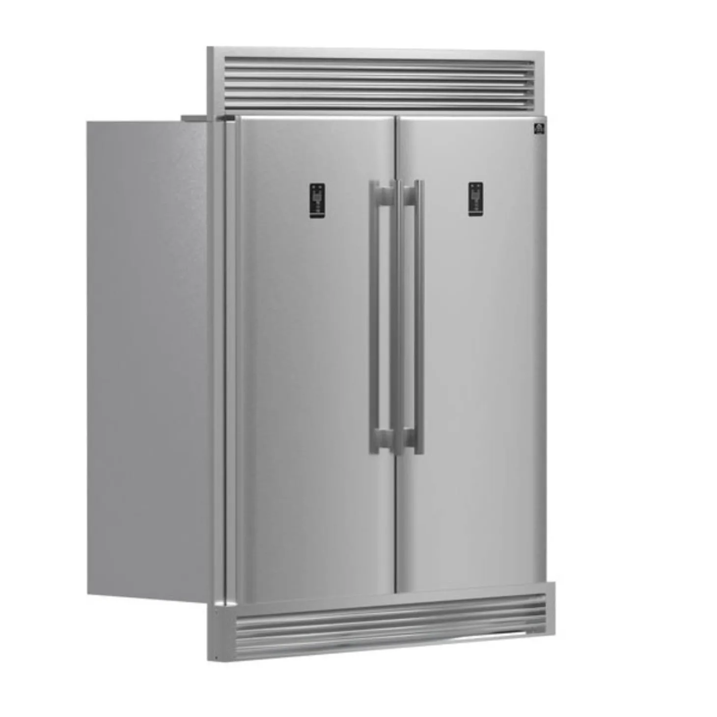 FORNO Réfrigérateur convertible 56 po Inox Côte à côte, Congélateur convertible - FFFFD1933-60