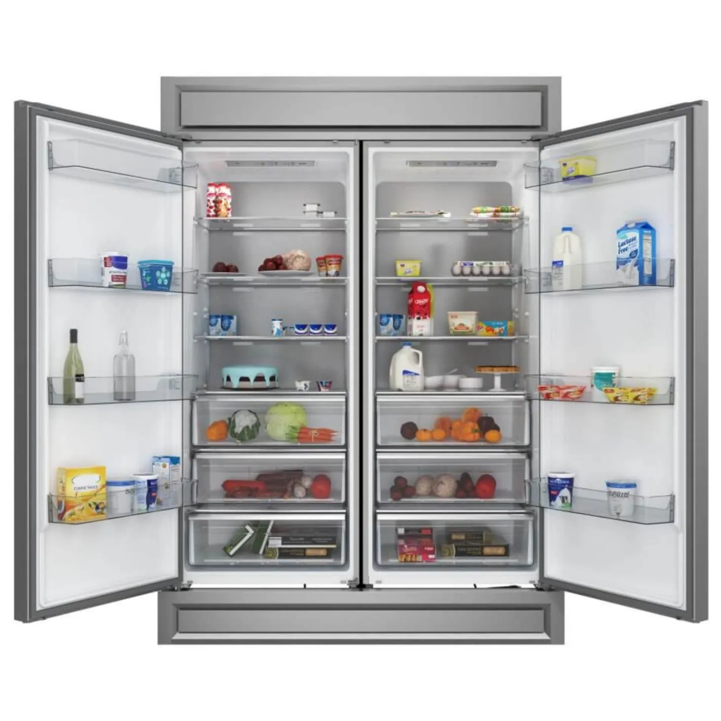 FORNO Réfrigérateur/Congélateur convertible 27,2 pi3 60 po Inox Côte à côte - FFFFD1722-60