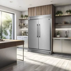 FORNO Réfrigérateur/Congélateur convertible 27,2 pi3 60 po Inox Côte à côte - FFFFD1722-60