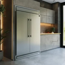FORNO Réfrigérateur/Congélateur convertible 27,2 pi3 60 po Inox Côte à côte - FFFFD1722-60