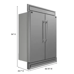 FORNO Réfrigérateur/Congélateur convertible 27,2 pi3 60 po Inox Côte à côte - FFFFD1722-60