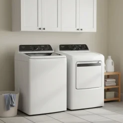 FRIGIDAIRE Ensemble laveuse sécheuse, Blanc, Chargement par le haut