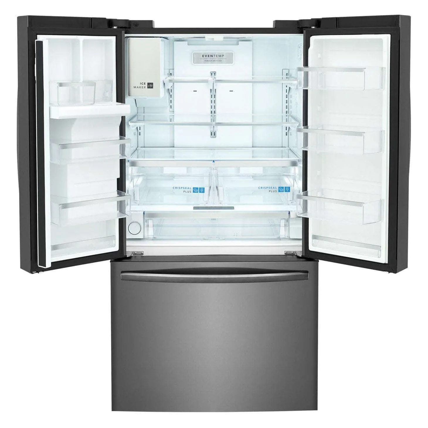 FRIGIDAIRE GALLERY Réfrigérateur 27,8 pi3 36 po Inox noir Congélateur en bas, Portes françaises - GRFS2853AD
