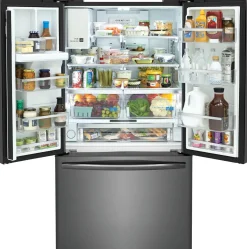 FRIGIDAIRE GALLERY Réfrigérateur 27,8 pi3 36 po Inox noir Congélateur en bas, Portes françaises - GRFS2853AD