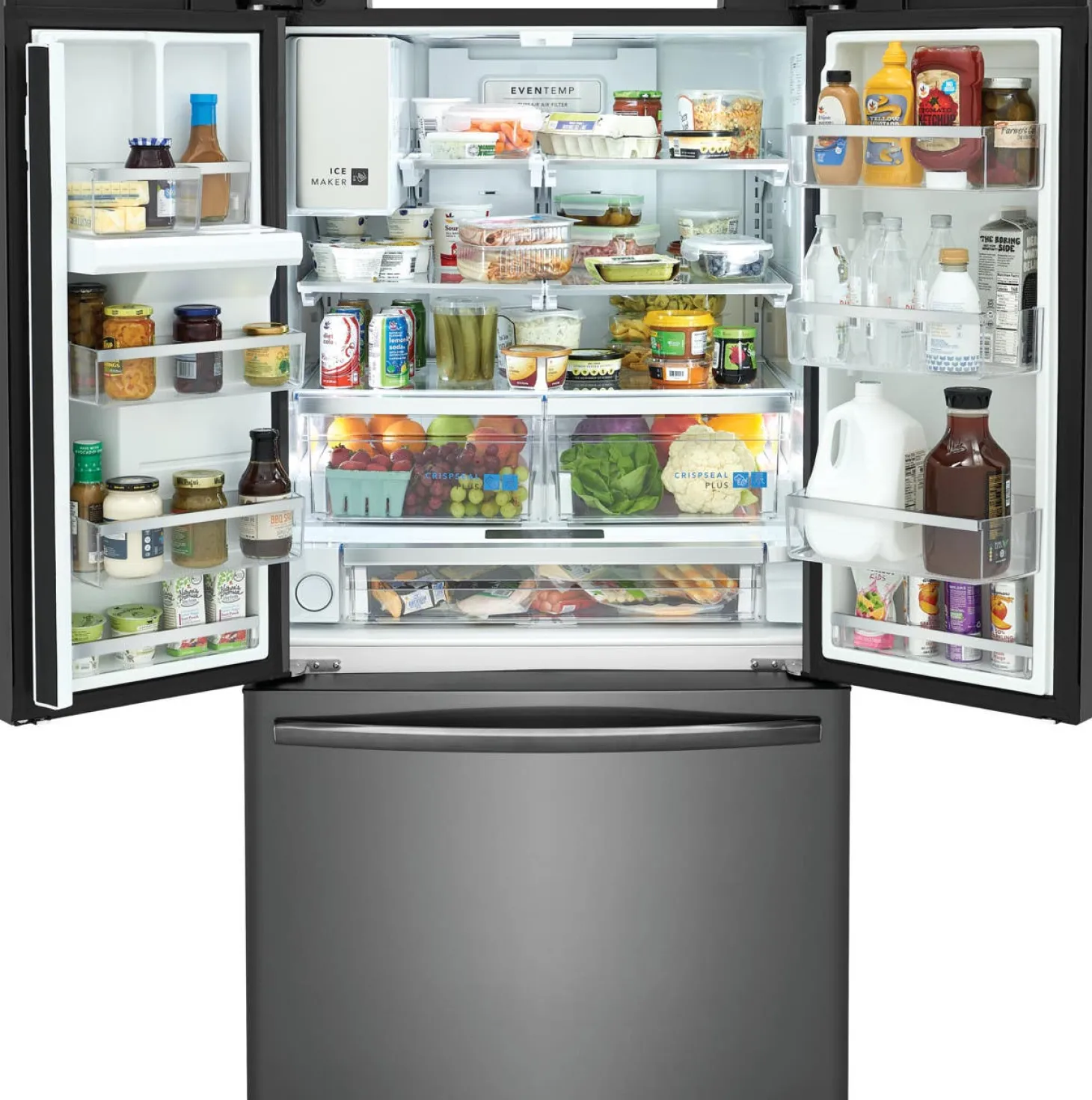 FRIGIDAIRE GALLERY Réfrigérateur 27,8 pi3 36 po Inox noir Congélateur en bas, Portes françaises - GRFS2853AD