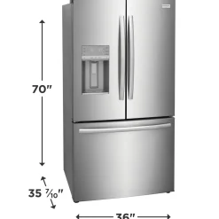 FRIGIDAIRE GALLERY Réfrigérateur 27,8 pi3 36 po Inox Congélateur en bas, Portes françaises - GRFS2853AF