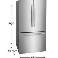 FRIGIDAIRE GALLERY Réfrigérateur 28,8 pi3 36 po Inox Congélateur en bas, Portes françaises - GRFN2853AF